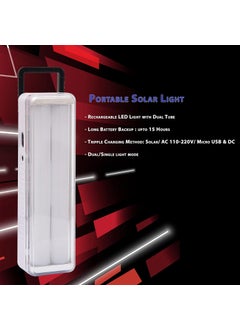 WAKEN WAKEN Emergency LED Light SolarACDC Rechargeable Portable Plastic for Home Shop Multicolor 1 Pc Dual Tube Solar  - Image 3