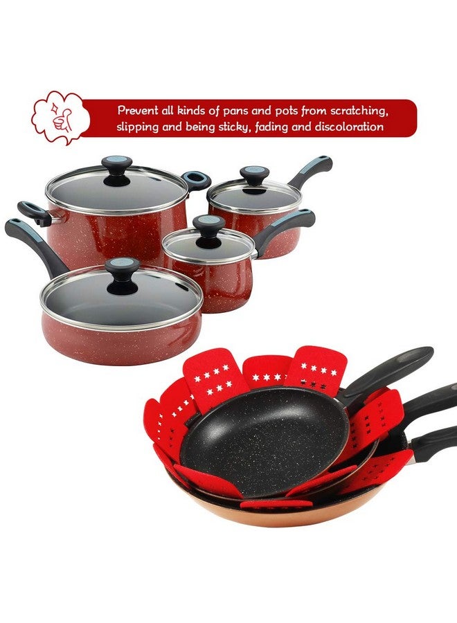 BYKITCHEN BYKITCHEN Pan Pot Protectors, Larger & Thicker Pan Protector with Stars, Set of 12 and 3 Different Sizes, Red Pot Divider Pads for Protecting and Separating Your Cookware  - Image 5