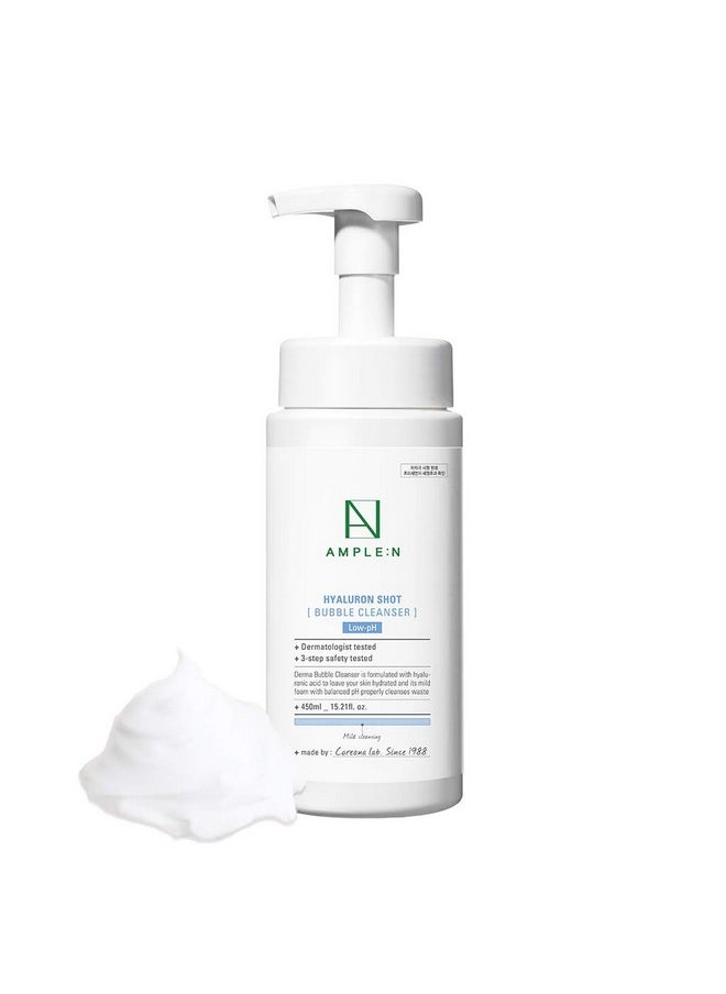COREANA - Amplen Hyaluron Shot Bubble Cleanser Moisturizing Foaming Facial Cleanser With Hyaluronic Acid Bubble Face Cleanser To Control Sebum Oil Excretion And Refine Texture 15.2 Fl.Oz. - Image 1
