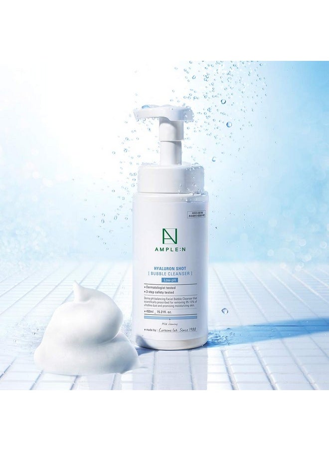 COREANA - Amplen Hyaluron Shot Bubble Cleanser Moisturizing Foaming Facial Cleanser With Hyaluronic Acid Bubble Face Cleanser To Control Sebum Oil Excretion And Refine Texture 15.2 Fl.Oz. - Image 1