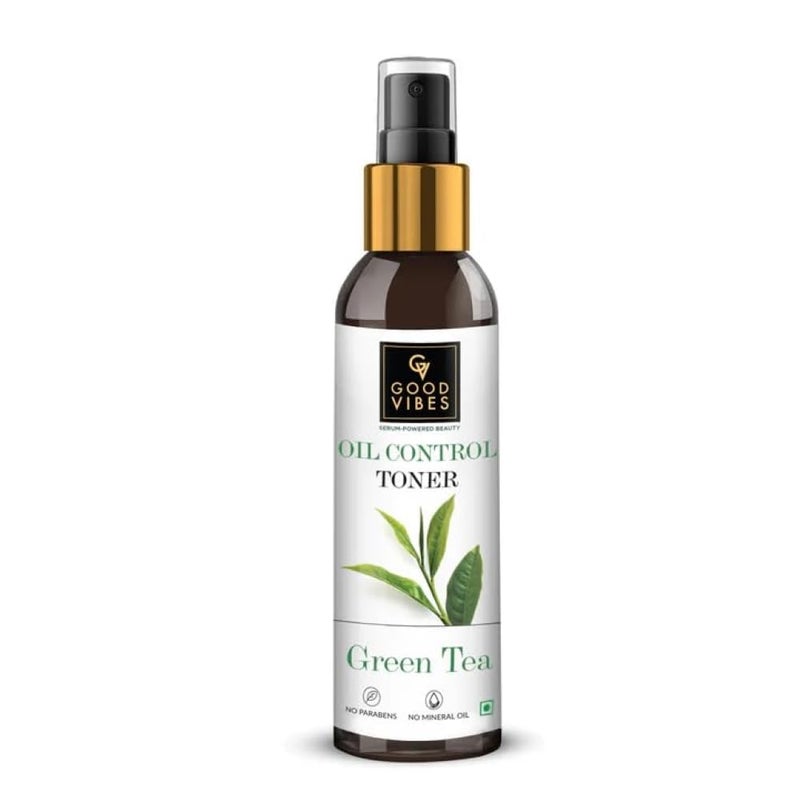 Good Vibes Oil Control Face Toner with Green Tea | Facial Mist Spray for Oily & Acne-Prone Skin | Tightens Pores, Refreshes & Purifies Skin | Alcohol-Free & No Parabens | 4.06 Fl Oz (120ml) - Image 1