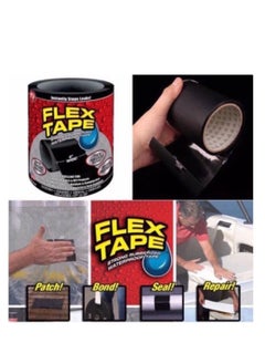 FLEX TAPE Flex Tape Black Flexible Sealing Adhesive Tape 4"x5' Rubber Waterproof Strong Black 