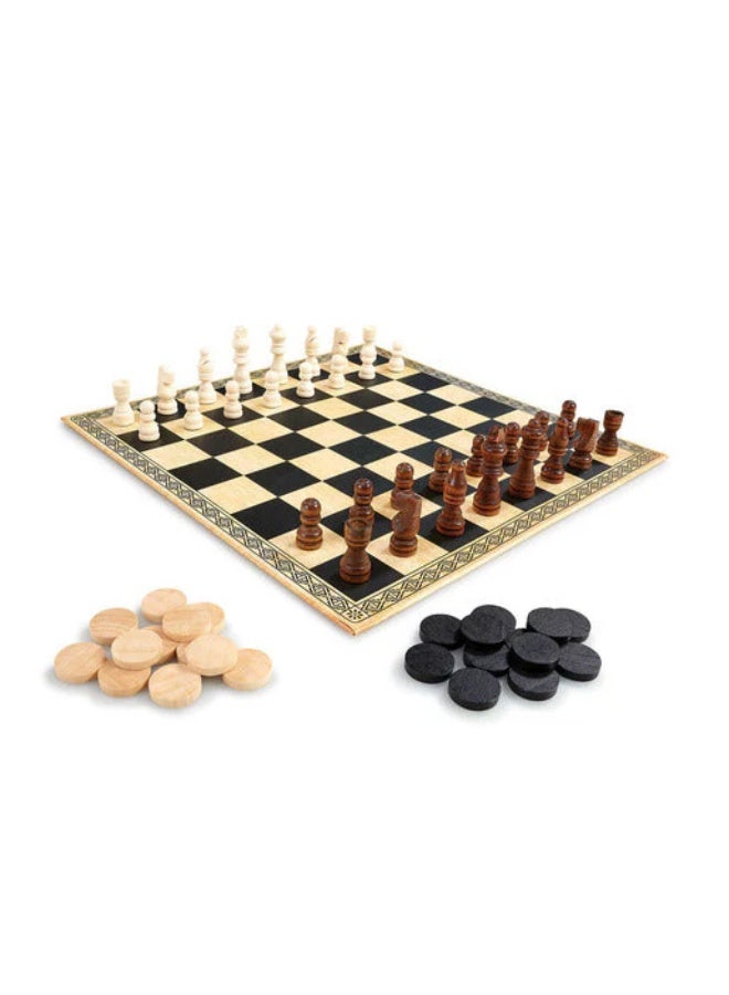 Addo Games Chess & Draughts Board Game - Image 1