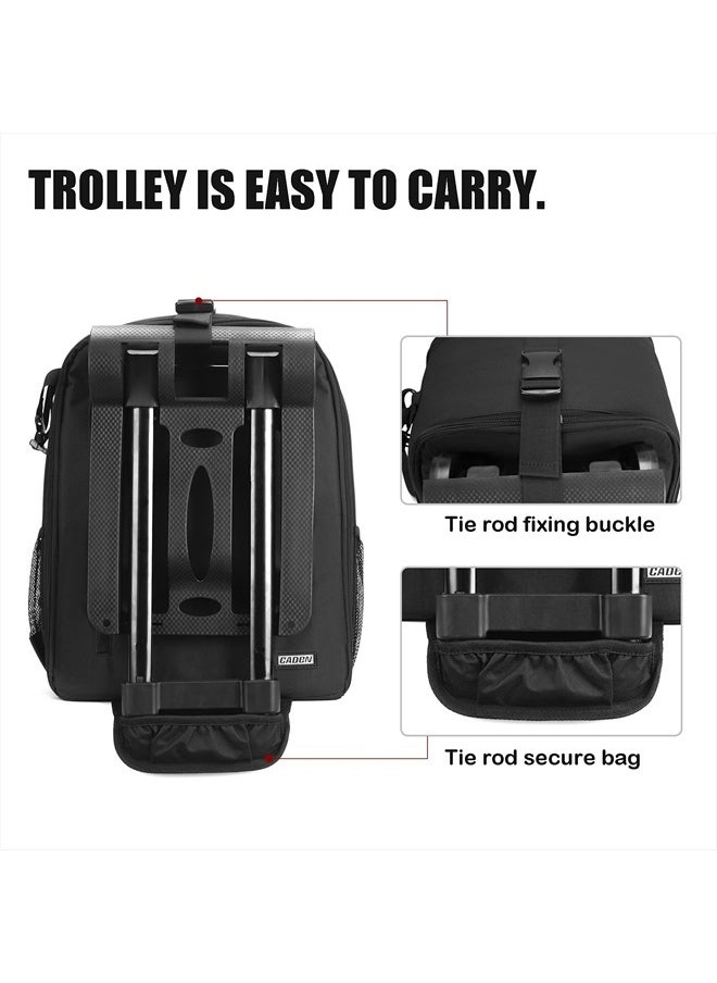 Cwatcun - Camera Backpack Trolley Case Bag with Tripod Holder Anti-Theft Waterproof Camera Bag fits 15.6' Laptop for Canon Nikon Sony DSLR SLR Camera for Women Men Photographer - Image 1
