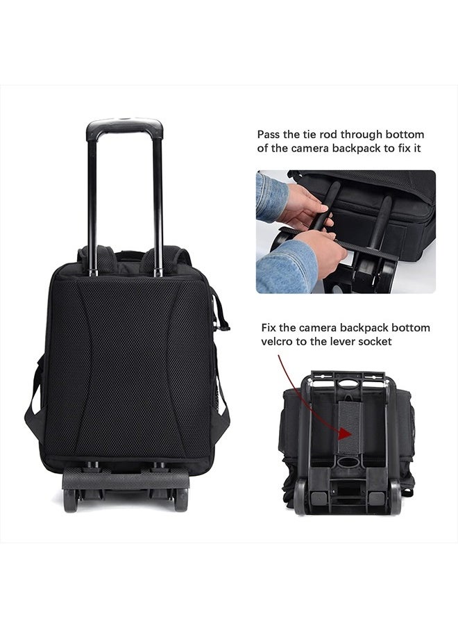 Cwatcun - Camera Backpack Trolley Case Bag with Tripod Holder Anti-Theft Waterproof Camera Bag fits 15.6' Laptop for Canon Nikon Sony DSLR SLR Camera for Women Men Photographer - Image 1