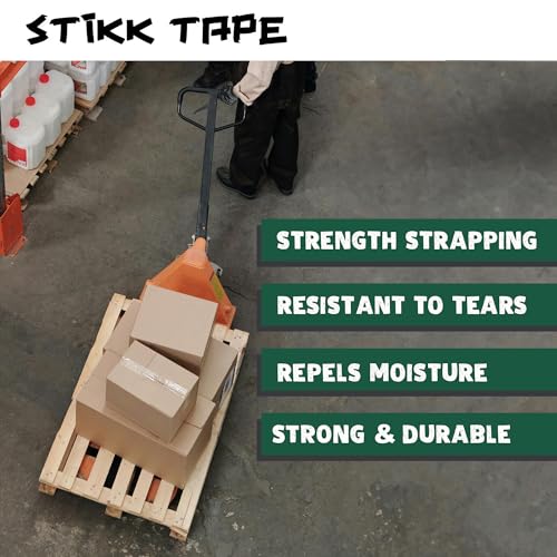 STIKK 6 Pack 1" inch Clear Fiberglass Reinforced Filament Strapping Packing Palletizing Tape (.94in 24MM) - Image 4