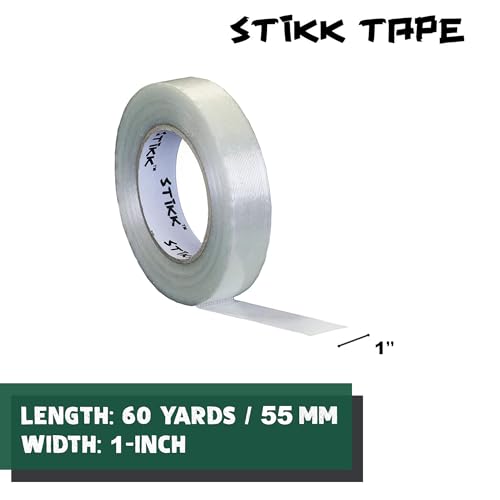 STIKK 6 Pack 1" inch Clear Fiberglass Reinforced Filament Strapping Packing Palletizing Tape (.94in 24MM) - Image 2