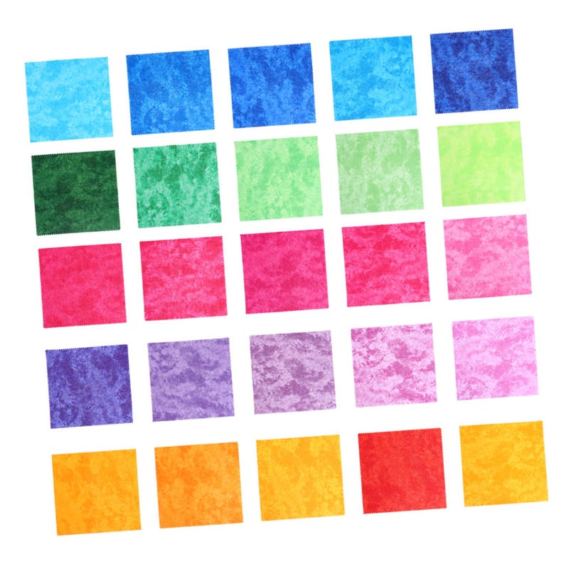 Mixed Color Fabric Patchwork Soft Quilting Material 25 Pieces for Crafts Sewing Home Projects - Image 2