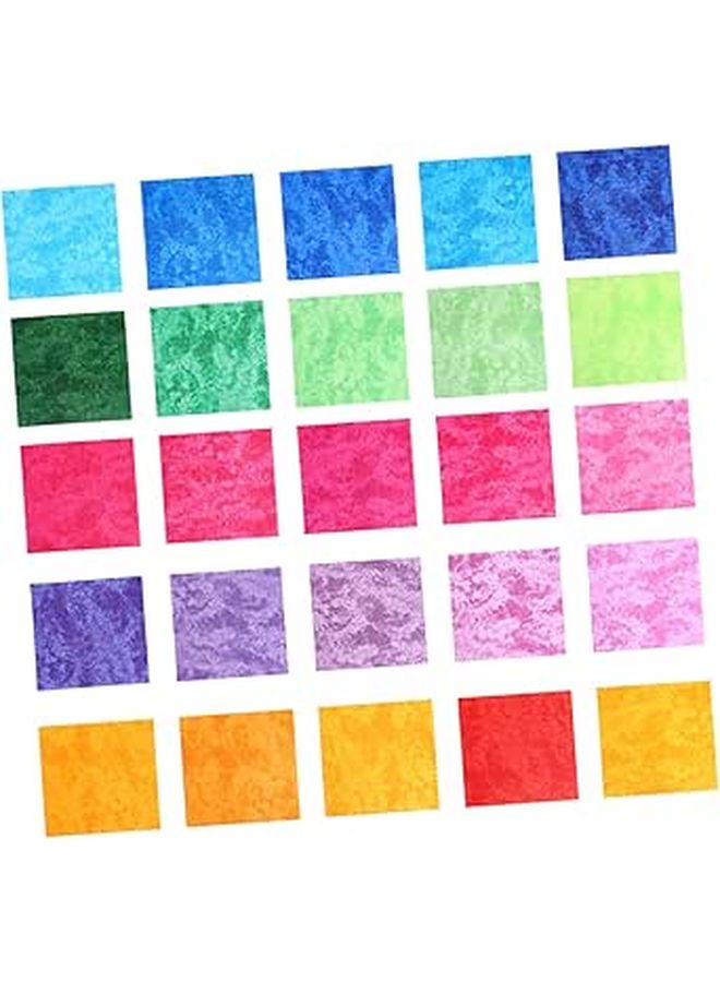 Mixed Color Fabric Patchwork Soft Quilting Material 25 Pieces for Crafts Sewing Home Projects - Image 1