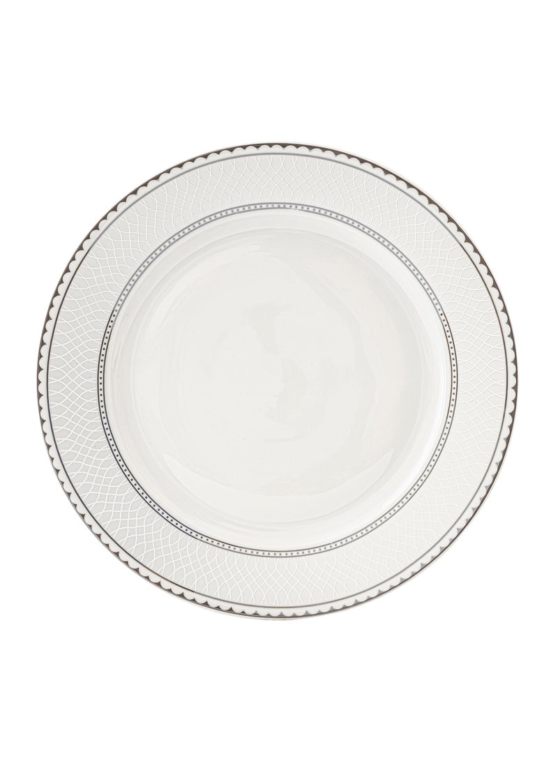 Shallow JUNA New Bone China Dinner Plate 26.7 cm – Elegant White Main Course Plate with Subtle Texture, Premium Tableware for Daily Use, Brunch, Ramadan, Eid, Diwali & Gifting (Set of 6) - Image 2