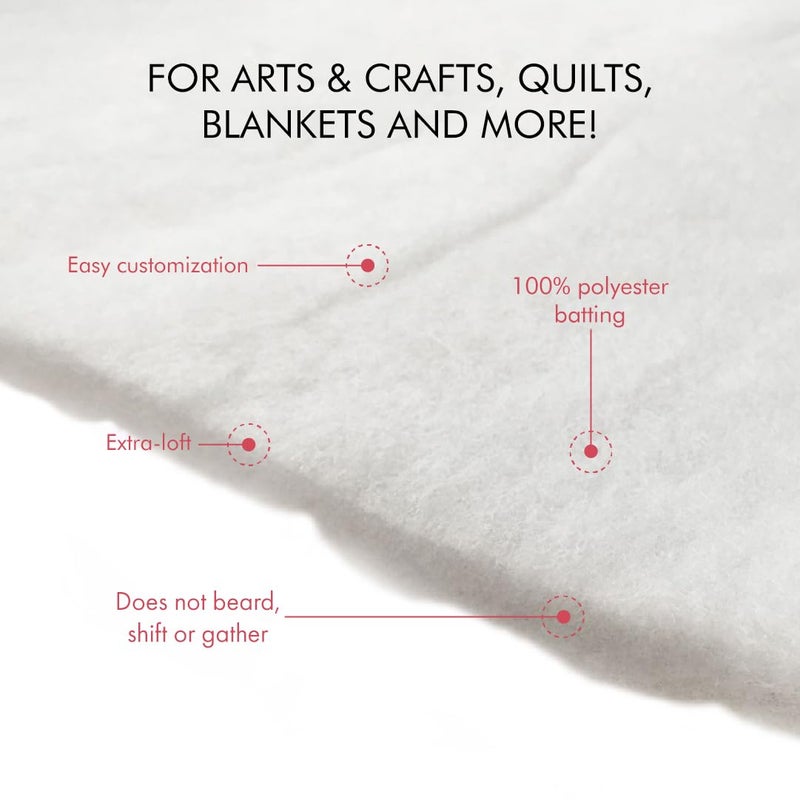 Poly-Fil Fairfield Poly-Fil Extra-Loft Quilt Batting, Premium Polyester Batting for Quilting, Ideal for Lap Blankets and Crib-Size Projects, Quilting Supplies, 45" X 60" - Image 4