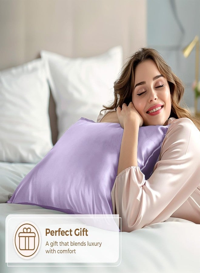 Craftelio Premium Satin Pillowcase Set of 2 with Eye Mask & 3 Scrunchies | Silky Soft, Anti-Frizz, Skin & Hair Care Sleep Set | Luxury Gift Combo for Women & Girls (Lavender - Image 4