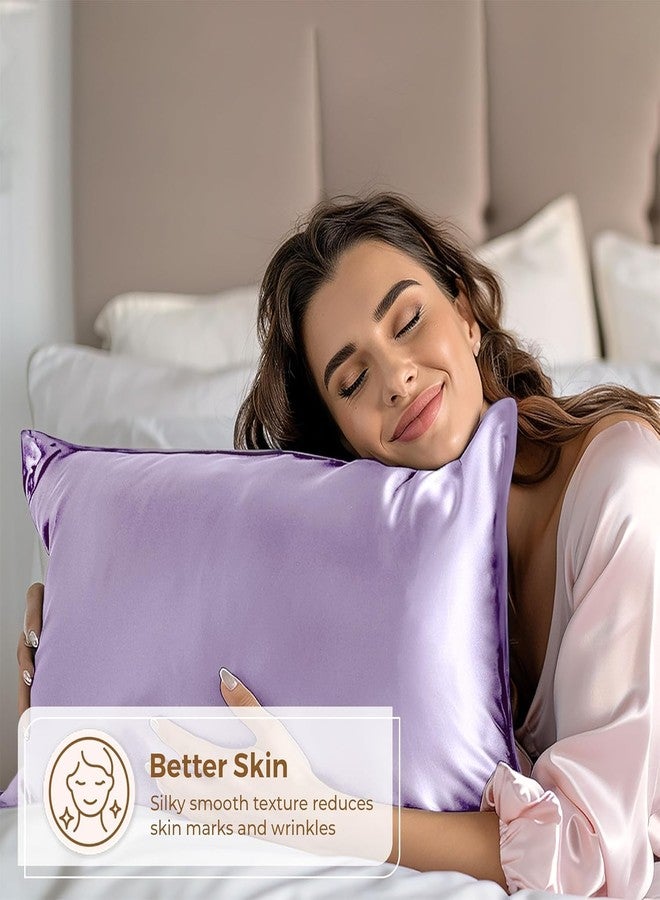 Craftelio Premium Satin Pillowcase Set of 2 with Eye Mask & 3 Scrunchies | Silky Soft, Anti-Frizz, Skin & Hair Care Sleep Set | Luxury Gift Combo for Women & Girls (Lavender - Image 5