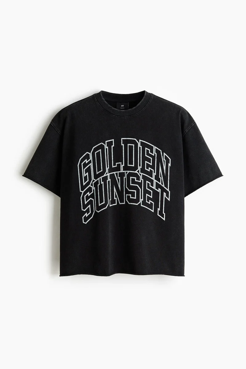 H&M  Oversized Fit Boxy-style t-shirt for Men | Best Price UAE