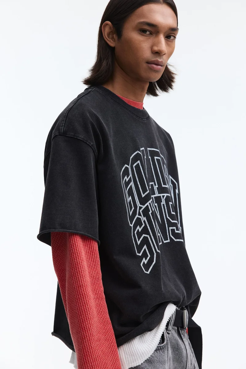 H&M  Oversized Fit Boxy-style t-shirt for Men | Best Price UAE