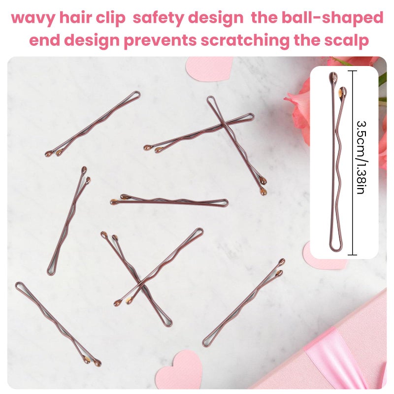 HCYPCV mini bobby pins,50 Count 1.38 inch Metal Hair Clips for Children,Girls and Women,Suitable for All Hair Types (Brown-01) - Image 4