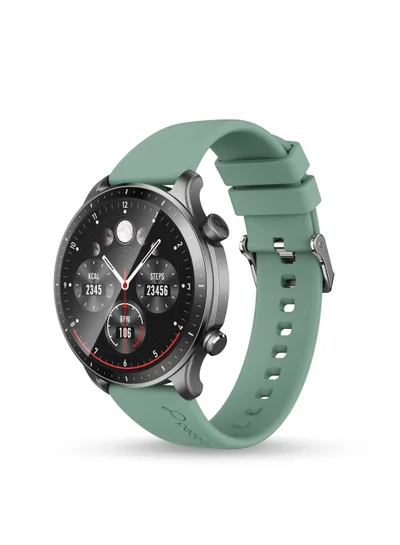 Pebble Cosmos Luxe 3, 1.43" Amoled Display Smartwatch, Round Shaped Dial, Compatible with Android & iOS, IP67 Water Resistant, Health Suite, Multiple Watch Faces, AI Voice Assistance, Sea Foam Green