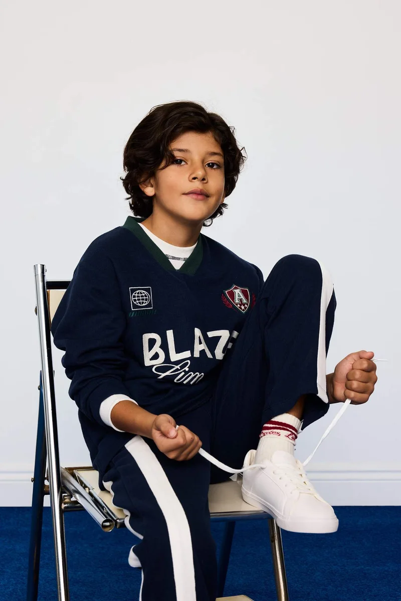 ديفاكتو Boy Printed Sweatshirt Sweatpants 2 Piece Set