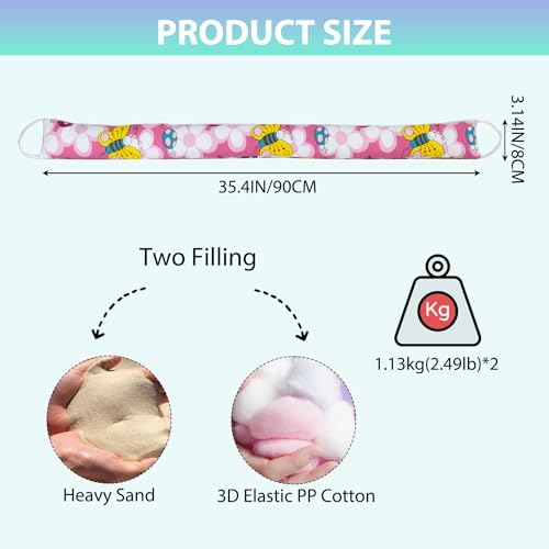 SANFERGE Weighted Door Draft Stopper, 2 Pack 36 Inch Under Door Blocker, Bottom of Door Window Air Noise Light Gap Filler, Saving Energy Cartoon Print Canvas Cotton 2.2Lb - Image 2