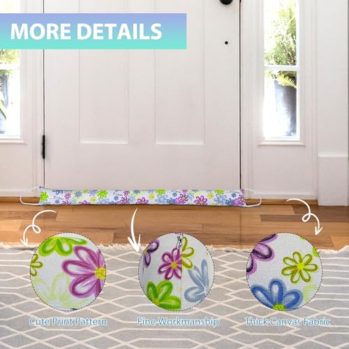 SANFERGE Weighted Door Draft Stopper, 2 Pack 36 Inch Under Door Blocker, Bottom of Door Window Air Noise Light Gap Filler, Saving Energy Cartoon Print Canvas Cotton 2.2Lb - Image 5
