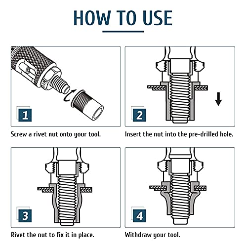 Niteguy أداة تثبيت الأزرار اليدوية M6 مع 6 قطع من الماندريل و 42 قطعة من الأزرار مجموعة أدوات تثبيت الأزرار اليدوية M5 - Image 4
