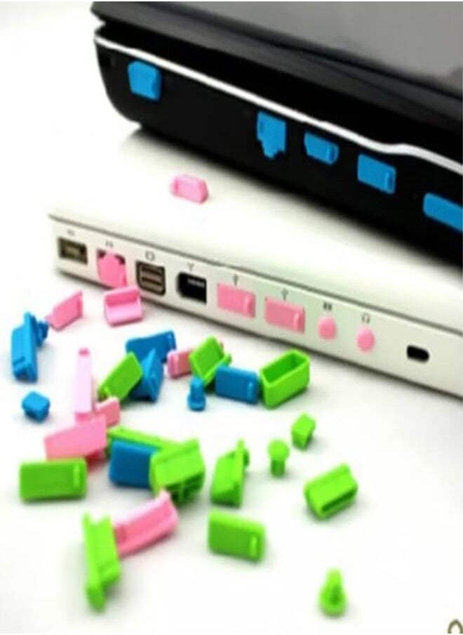 Generic 16PCs Protective USB/HDMI/USB-C Ports Cover Anti-Dust Plug Stopper for Laptop (Black) 