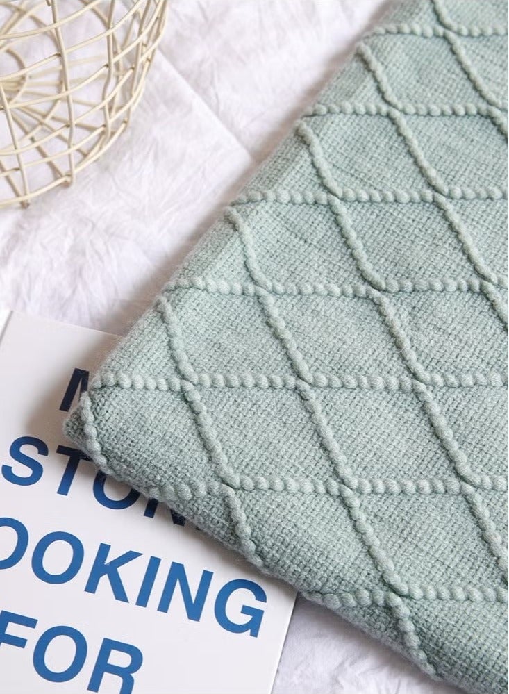 Beauenty Knitted Throw Blankets, Cozy Lightweight Decorative Throw, Warm Woven Blanket with Tassels for Couch Sofa, Bed and Living Room, All Seasons for Women, Men and Kids (127x172cm, Mint Green) - Image 5