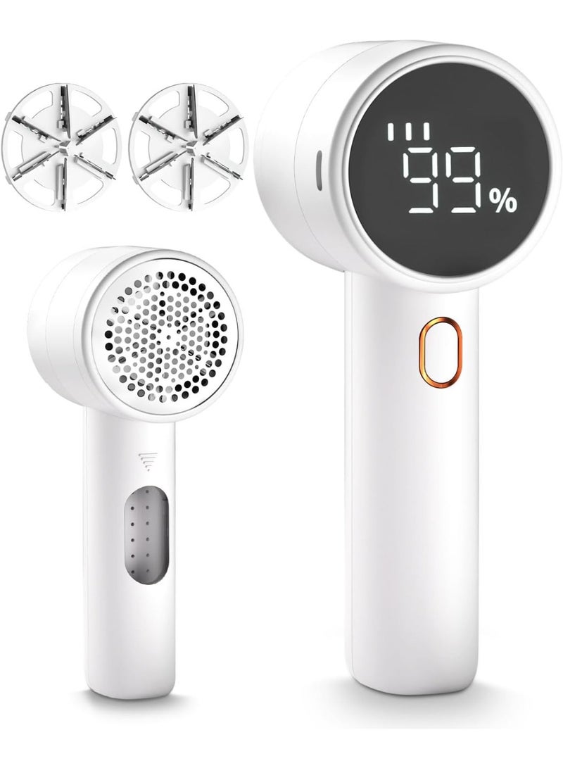 general Fabric Shaver, Lint Remover Rechargeable, Electric Portable Sweater Defuzzer with 3 Speeds, 6 Leaf Blades, Digital LED Display to Remove Pilling for Clothes, Furniture, Sweater, Couch, Blanket - Image 1