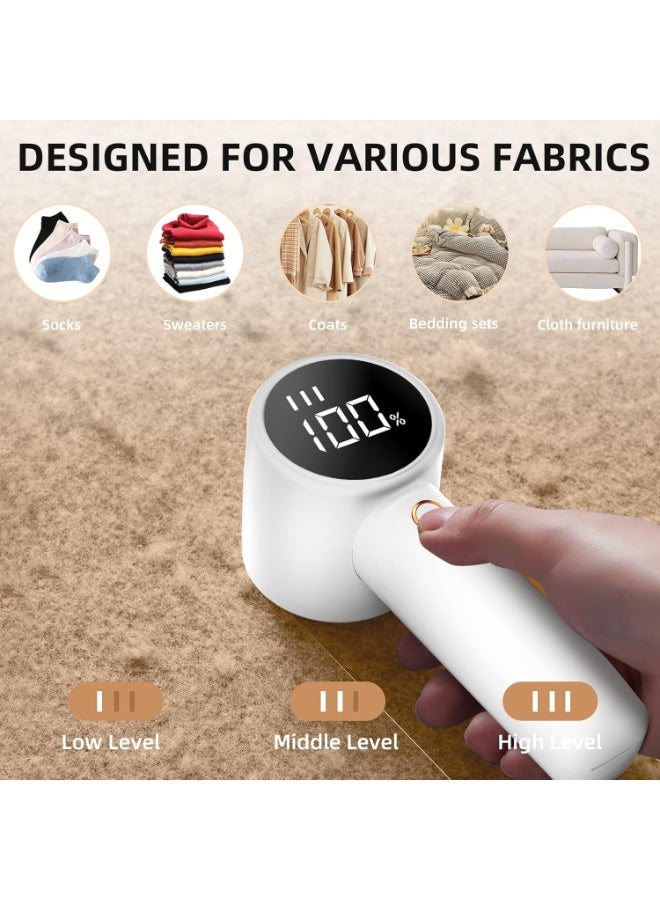 general Fabric Shaver, Lint Remover Rechargeable, Electric Portable Sweater Defuzzer with 3 Speeds, 6 Leaf Blades, Digital LED Display to Remove Pilling for Clothes, Furniture, Sweater, Couch, Blanket - Image 5