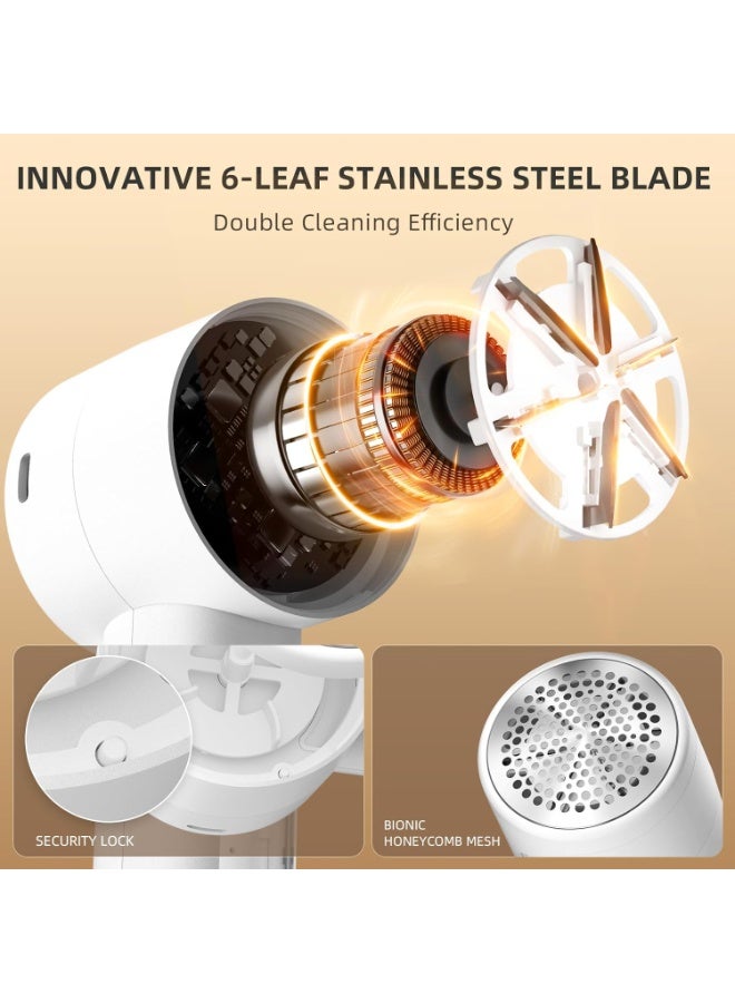 general Fabric Shaver, Lint Remover Rechargeable, Electric Portable Sweater Defuzzer with 3 Speeds, 6 Leaf Blades, Digital LED Display to Remove Pilling for Clothes, Furniture, Sweater, Couch, Blanket - Image 4