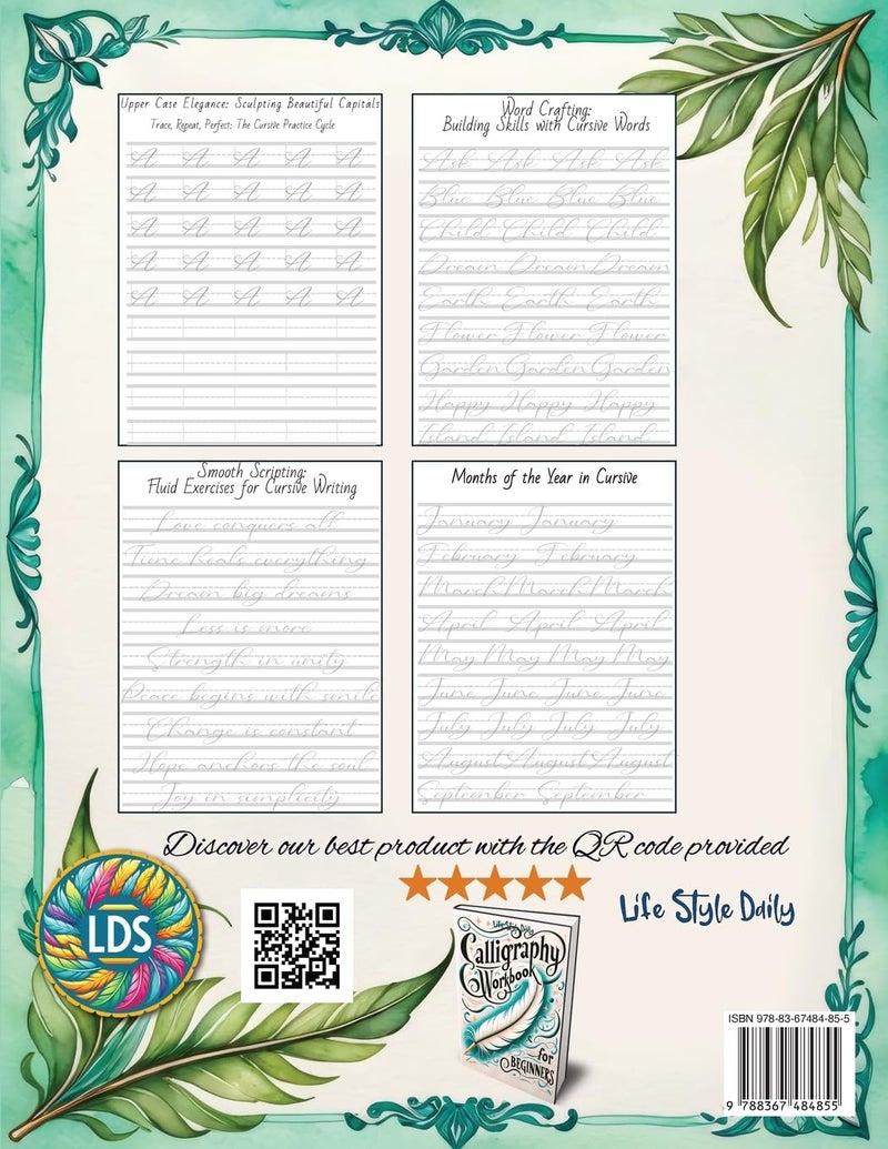 Cursive Handwriting Workbook: Calligraphy Techniques-Learning and Mastering the Art of Writing through Practice and Tracing for Teens and Beginners - Image 2