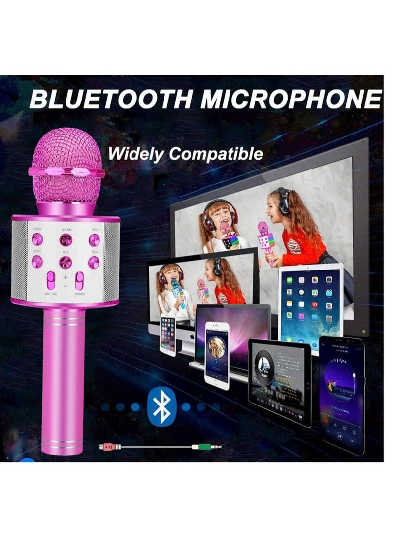 Bluetooth Karaoke Microphone Wireless,Portable Singing Microphone for Kids Adults Karaoke Machine for Kids Toys Birthday Gifts Ideas for 3 4 5 6 7 8 9 10 11 12 Year Old - Image 3