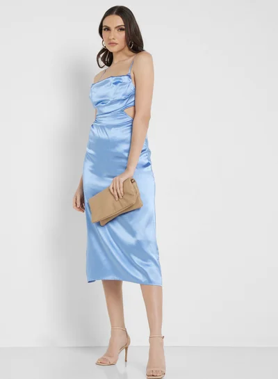 ELLA Satin Cutout Midi Dress