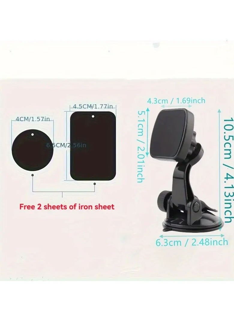DUSALA - ABS Material Square Magnetic Phone Mount for Dashboard, Waterproof Suction Cup Base, Rotatable Mounting Holder Compatible with Automobile Navigation Devices - Image 1