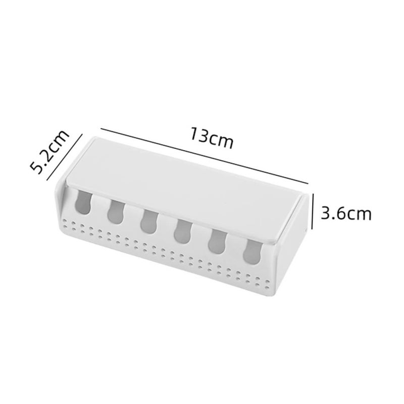 2Pcs Wall Mounted Toothbrush Holder Modern Design Easy Install ABS Shower Rack White - Image 3