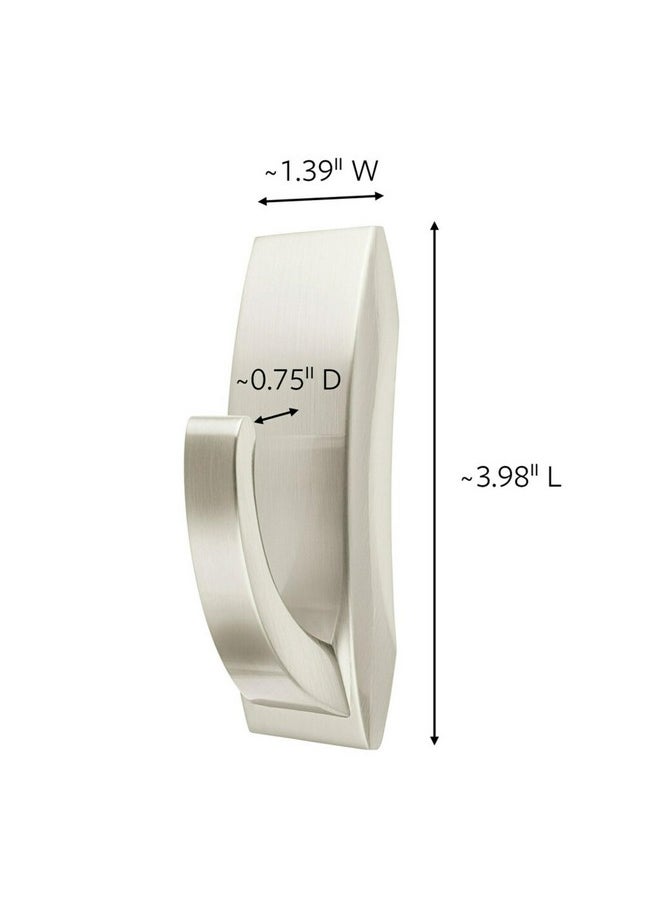 Command Command Modern Reflections Large Metal Bath Hook, Satin Nickel, 1-Hook with Water-Resistant Strips, Organize Damage-Free  - Image 4