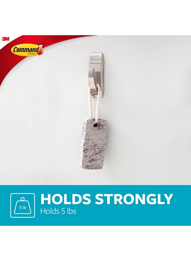 Command Command Modern Reflections Large Metal Bath Hook, Satin Nickel, 1-Hook with Water-Resistant Strips, Organize Damage-Free  - Image 3