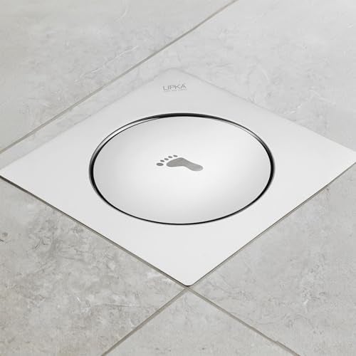LIPKA Square Pop-up Floor Drain |304-Grade Stainless Steel |6x6 Inches| with Cockroach Trap/Jali | - Image 1
