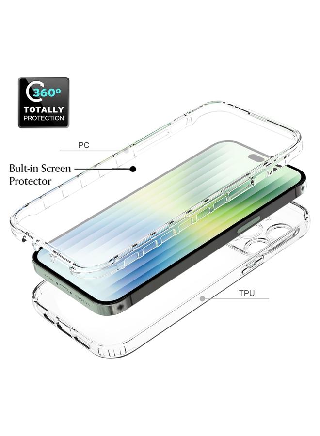 Green Tiger iPhone 14 Pro Full Body Shockproof Clear Gradient Phone Case Black - Image 3