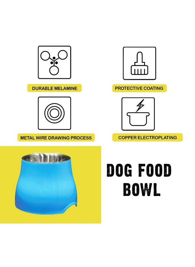 Goofy Tails Blue Elevated Dog Bowl| Melamine & Stainless Steel Dog Food Bowl with Anti-Skid Base| Dog Feeding Bowl for Cocker Spaniel & Long Eared Dogs Dog Bowl (Medium, 520ml) - pzsku/Z453FB2EB0D954043706DZ/45/_/1736426783/7ca604cd-99a2-4f19-a47d-3e9de9da8b3e