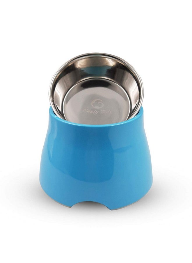 Goofy Tails Blue Elevated Dog Bowl| Melamine & Stainless Steel Dog Food Bowl with Anti-Skid Base| Dog Feeding Bowl for Cocker Spaniel & Long Eared Dogs Dog Bowl (Medium, 520ml) - pzsku/Z453FB2EB0D954043706DZ/45/_/1736426808/47e61fb7-d38b-4603-9c06-2ccbadbb1f83