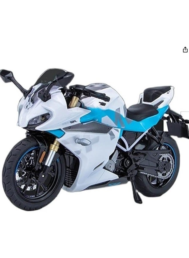 1/12 scale motorcycle model from Next Store - realistic design with fine details, moving parts, perfect for assembly, decoration, and play (white) - Image 1
