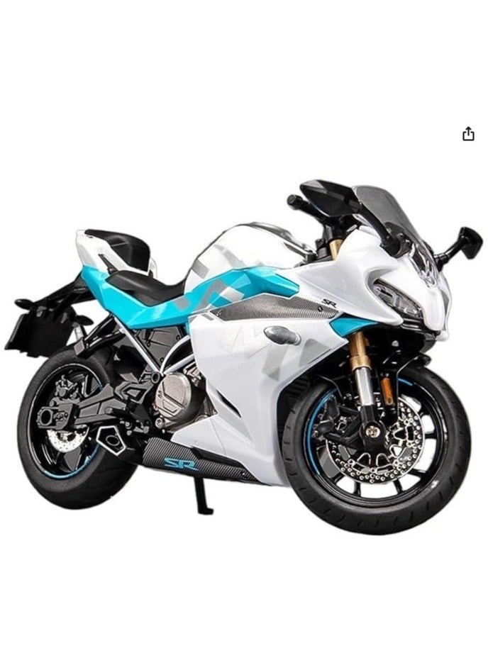 1/12 scale motorcycle model from Next Store - realistic design with fine details, moving parts, perfect for assembly, decoration, and play (white) - Image 2