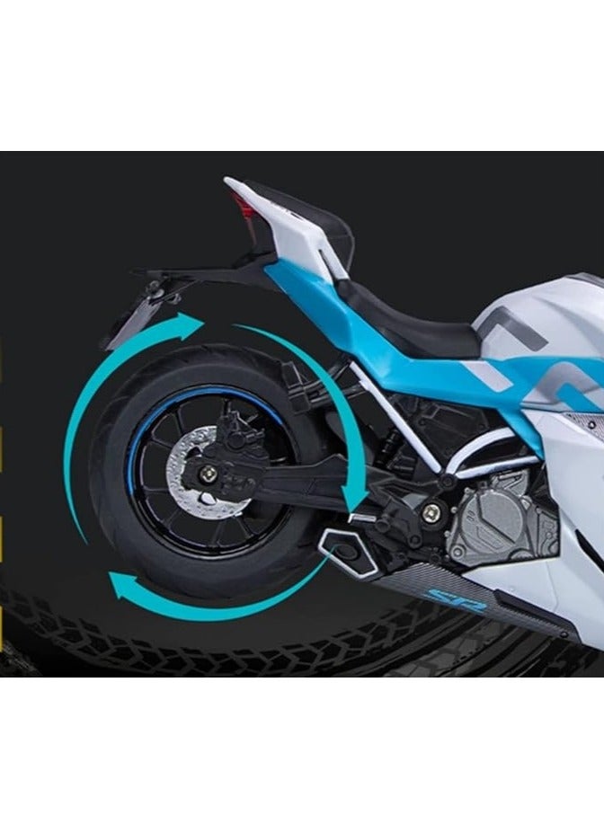 1/12 scale motorcycle model from Next Store - realistic design with fine details, moving parts, perfect for assembly, decoration, and play (white) - Image 3