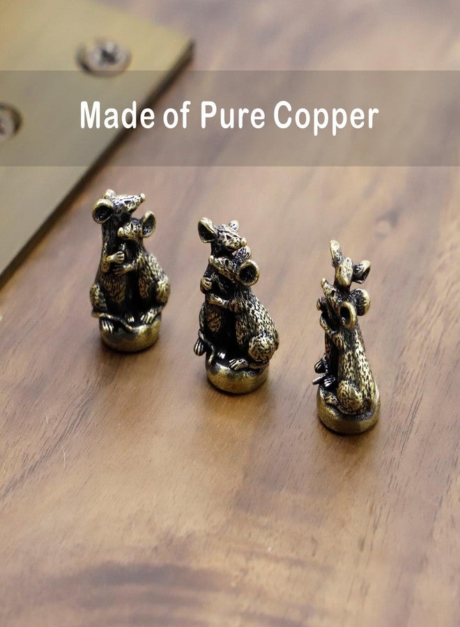 RillyRellow Hinge Head Mouse Couple, Hinge Decorative Topper, Miniature Magnetic Figurine Door Decor, Whimsical Quirky Home Decor, Animal Lover Gift, Cute Mouse Couple Decor (3 per Set) - Image 2