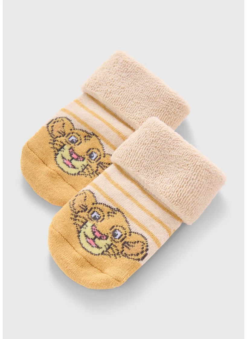 Matalan Disney Baby Yellow Lion King Socks