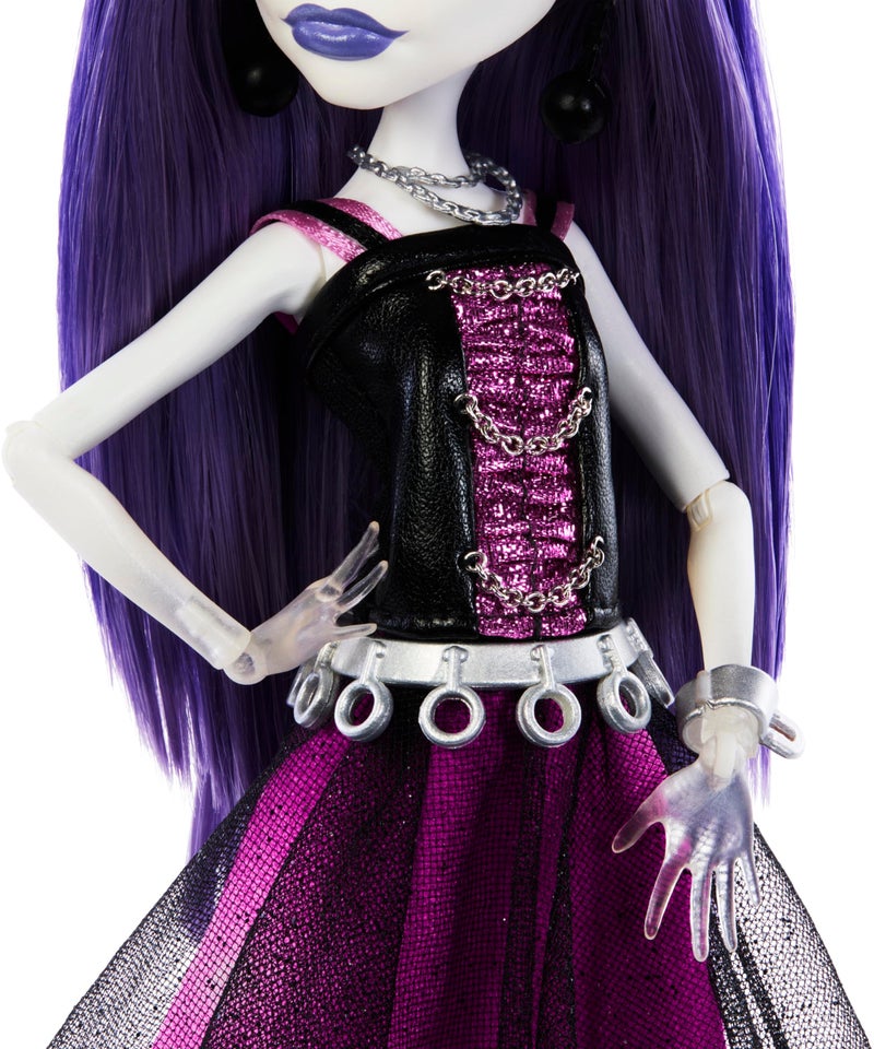Monster High Booriginal Creeproduction Doll, Spectra Vondergeist Collectible Reproduction with Doll Stand, Diary & Pet Ferret Rhuen - Image 4
