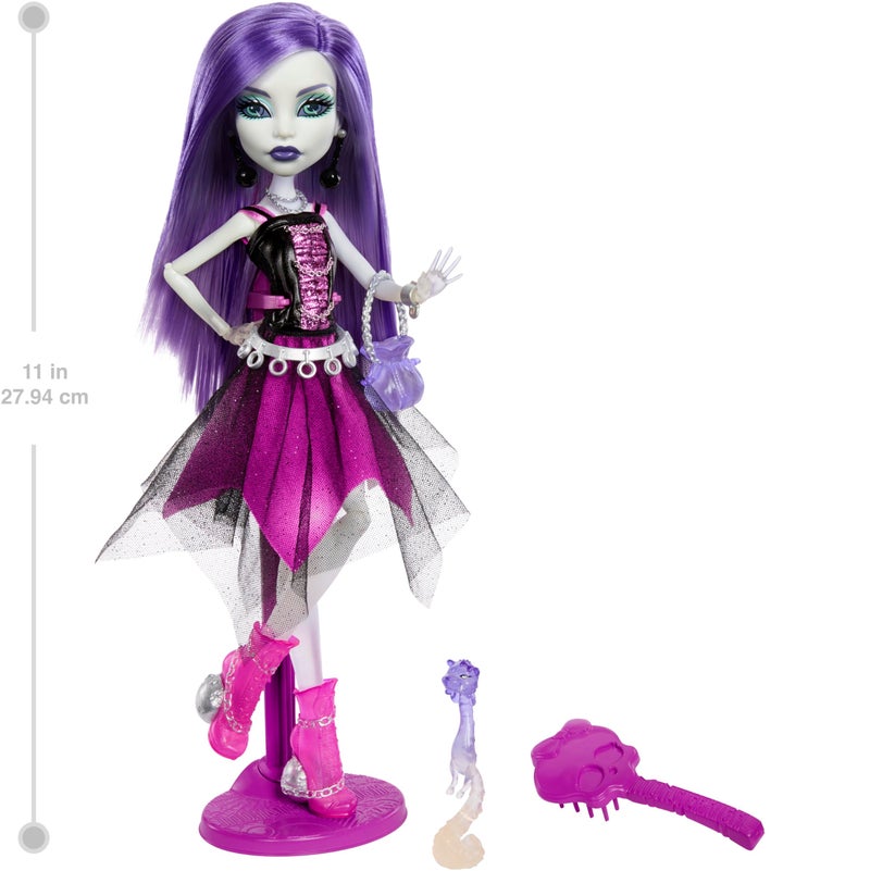 Monster High Booriginal Creeproduction Doll, Spectra Vondergeist Collectible Reproduction with Doll Stand, Diary & Pet Ferret Rhuen - Image 2