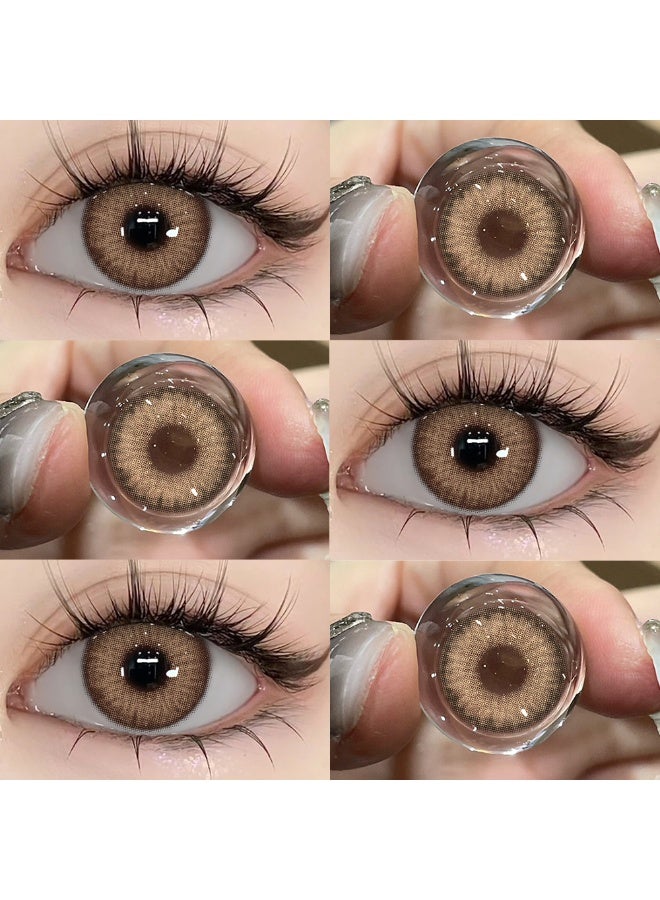 يواي عدسات لاصقة ملونة بنية ماركة UYAAI قطر 14.00 مم قابلة للاستخدام لمدة سنة للارتداء اليومي - Image 5