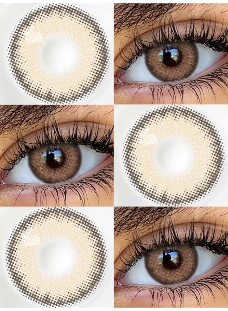 يواي عدسات لاصقة ملونة بنية ماركة UYAAI قطر 14.00 مم قابلة للاستخدام لمدة سنة للارتداء اليومي - Image 2